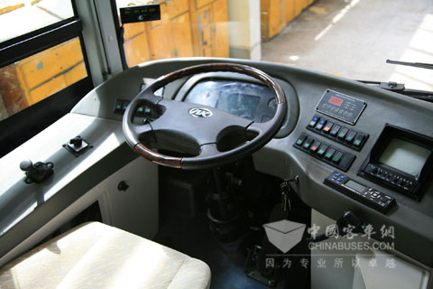 Driving cab of Ankai G03EV new energy bus