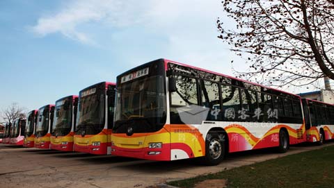 Huanghai public transport bus serve in Fushun 