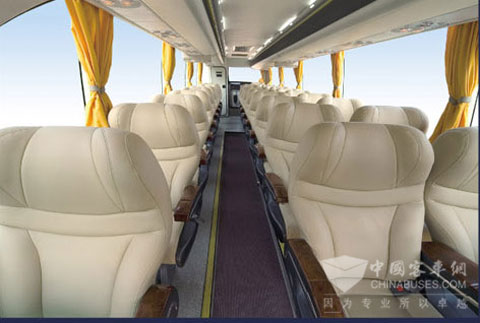 Yaxing new bus with magnetic levitation technique and VIP interior decoration reducing noise.