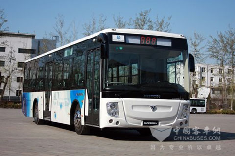 Foton AUV new energy buses running Changsha 　