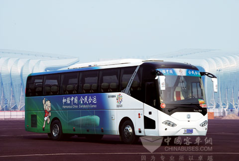 LCK6125H-2 new energy bus once serving 11th National Games