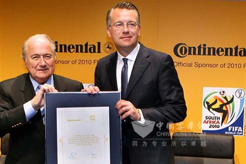 FIFA President Sepp Blatter issues certificate to Continental