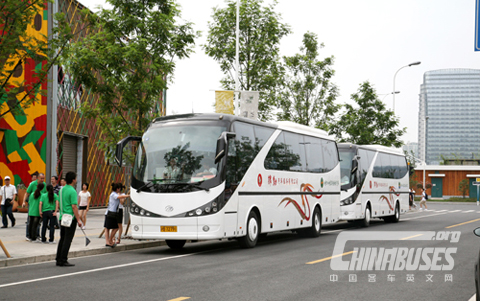 Ankai luxury electric buses in Shanghai World Expo park