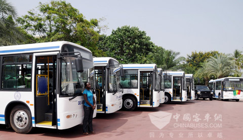 The delivery ceremony of 406 city buses for Aiding Project of Senegal