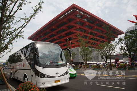 Ankai luxury electric bus in the World Expo Park