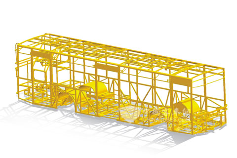 Monocoque body frame of Ankai city bus