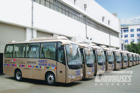 68 units Golden Dragon buses delivered to Haiqi Tourist Company