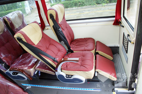 Luxurious leather seats for siting and lying