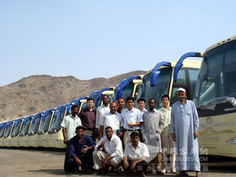 The group photo of King Long spare parts service center