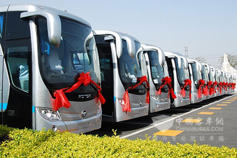 The Foton  AUV BJ6115  luxurious coaches are ready for new journey 