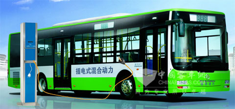 The hybrid bus of Golden Dragon