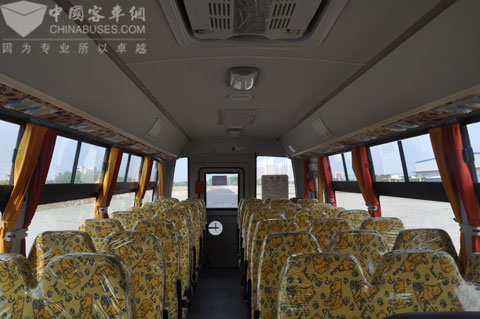  interior of bus 