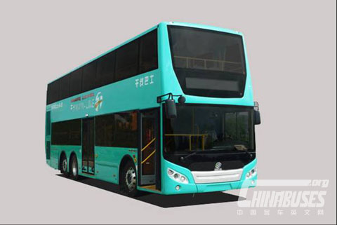 The unique one hybrid double-decker bus FDG6120HEVS in China