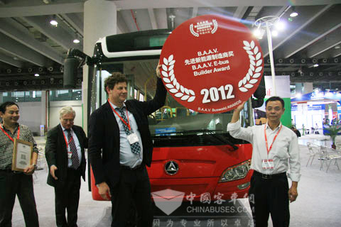 BAAV awarded Alfa Bus "BAAV E-Bus Builder Award"