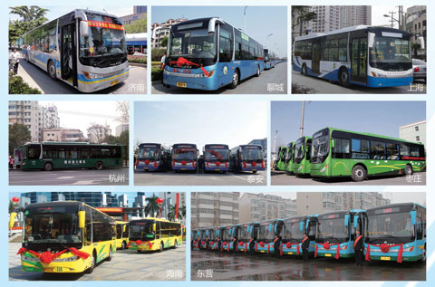 Zhongtong new energy buses in different areas 