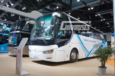 Golden Dragon Two Bus Models on Display at Beijing Bus &Truck Exhibition 2014