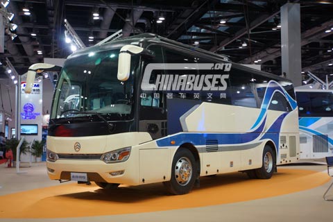 Golden Dragon Two Bus Models on Display at Beijing Bus &Truck Exhibition 2014