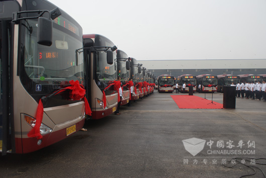 200 Zhongtong New Energy Buses Arrive in Liaocheng for Operation 