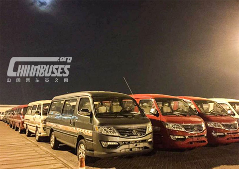 King Long KINGWIN minivans waiting for sailing