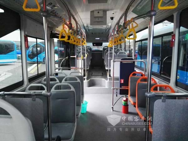 Streamlined Interior of Youngman electric bus