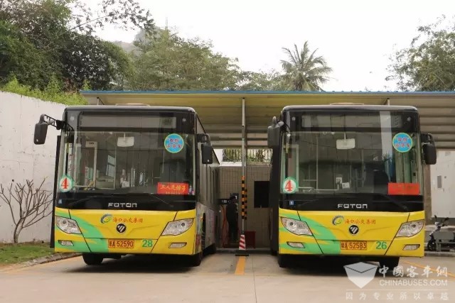 Foton AUV Green Buses Win Rising Popularity in Haikou  