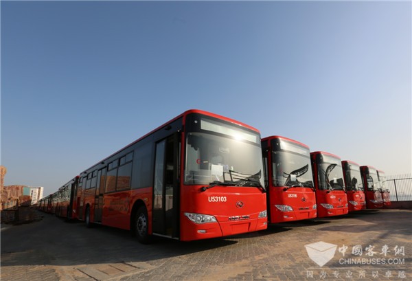 King Long Exports 150 Luxurious “Chinese Red” Buses to Saudi Arabia